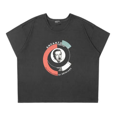 Enfants Riches Déprimés Snake Boy Logo Ribbed Short Sleeve Tee Shirt Faded Black Multi