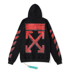 Off-White Black Red Arrow Graphic Hoodie