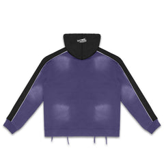 Roughplay Purple Black Color‑Block Zip‑Up Hoodie