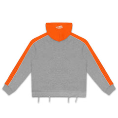 Roughplay Color‑Block Grey Orange Zip‑Up Hoodie