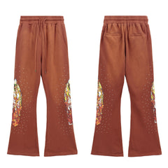 Who Decides War Flame Stained Glass Sweatpants - Brown/Copper Wash