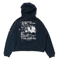 Play Hollywood Vintage‑Wash Black Cropped Hoodie