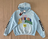 Play Hollywood Vintage‑Wash Light Blue Oversized Hoodie
