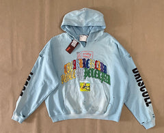 Play Hollywood Vintage‑Wash Light Blue Oversized Hoodie