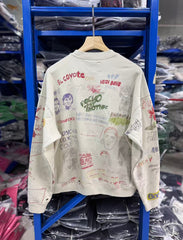 Play Hollywood Vintage‑Wash Cream Cropped Oversized Hoodie(副本)