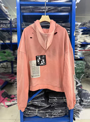 Play Hollywood Vintage‑Wash Pink Zip‑Up Oversized Hoodie