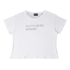 Enfants Riches Déprimés Classic Logo Short Sleeve Tee Shirt Faded White Black