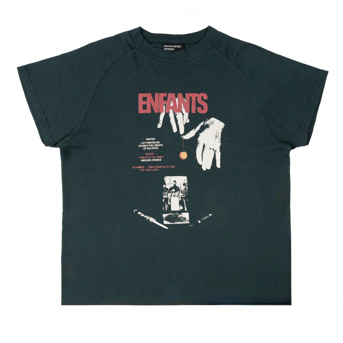 Enfants Riches Déprimés Double the Length of Solstice Short Sleeve Tee Shirt Green Multi