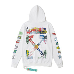 Off-White Colorful Graphic Arrow Hoodie White