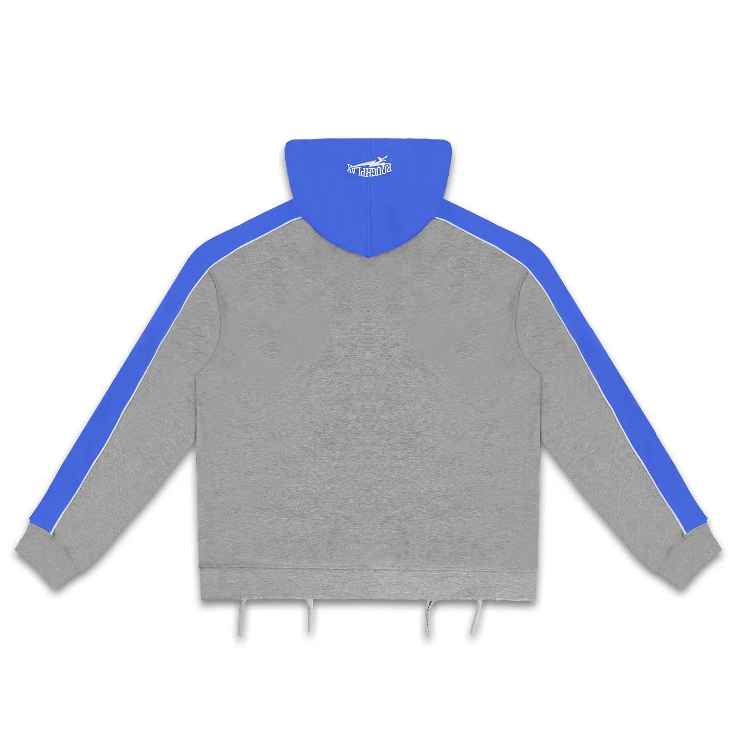 Roughplay Color‑Block Grey Blue Zip‑Up Hoodie