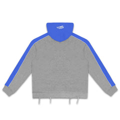 Roughplay Color‑Block Grey Blue Zip‑Up Hoodie