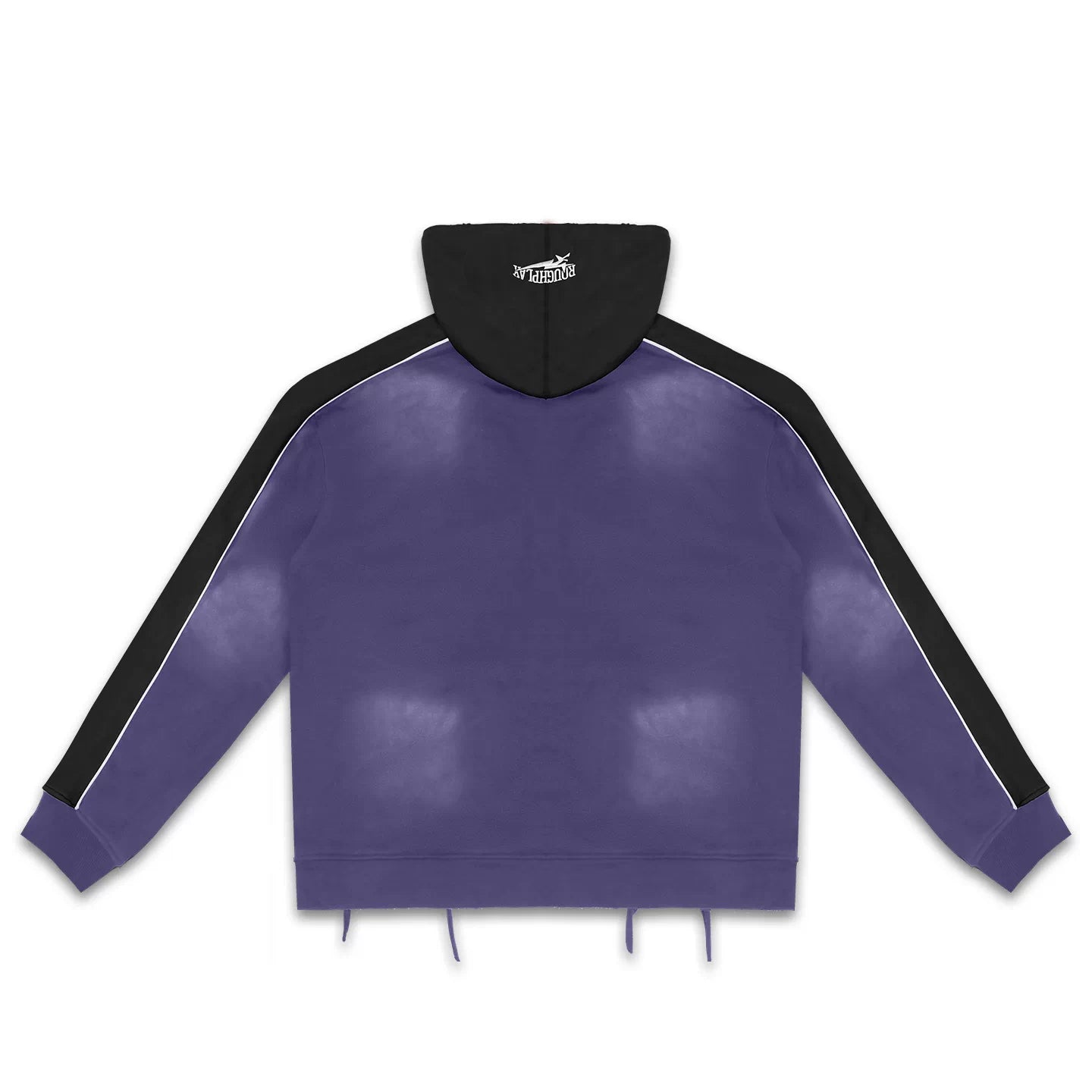 Roughplay Purple Black Color‑Block Zip‑Up Hoodie