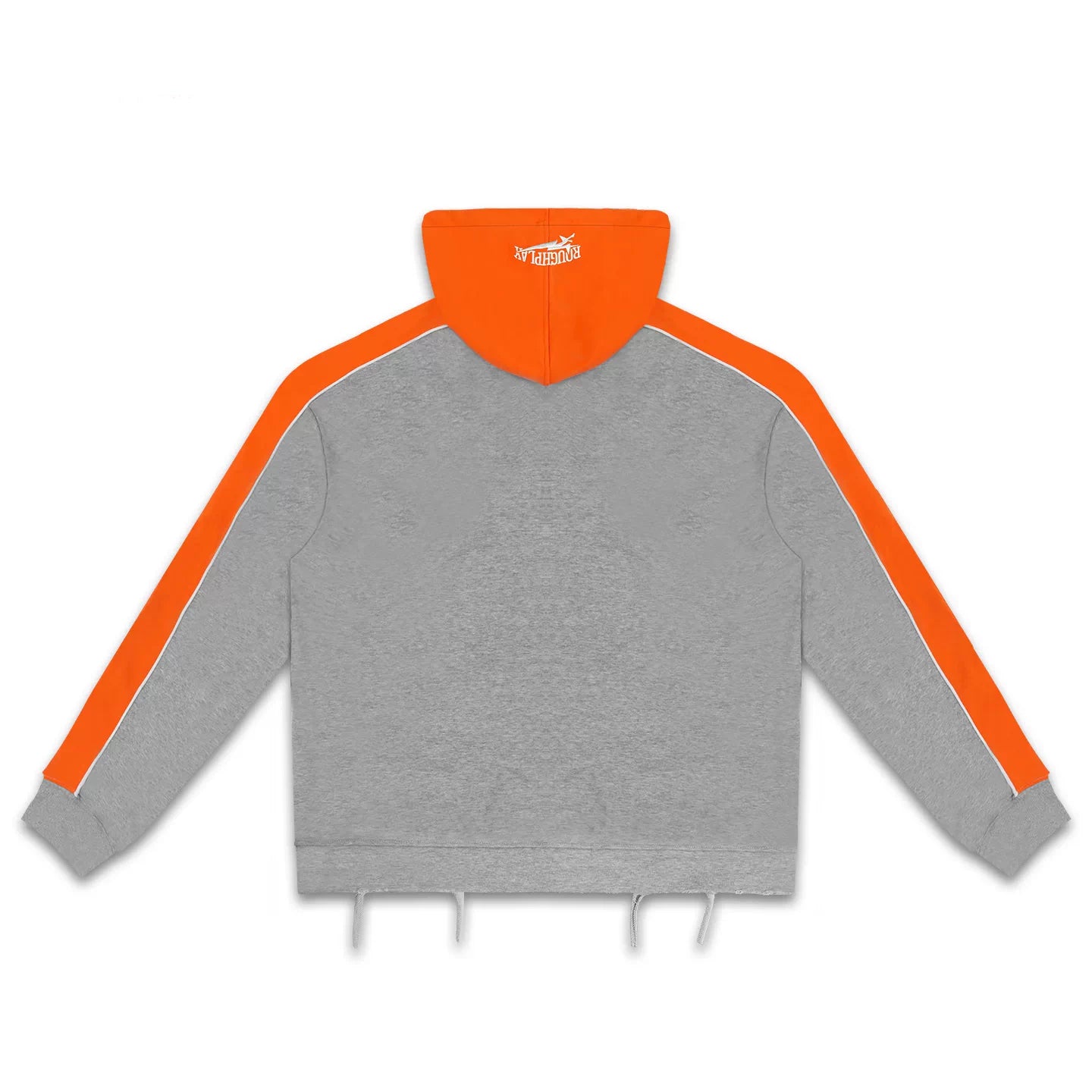 Roughplay Color‑Block Grey Orange Zip‑Up Hoodie