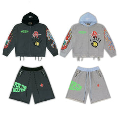 Roughplay Graphic Zip‑Up Hoodie