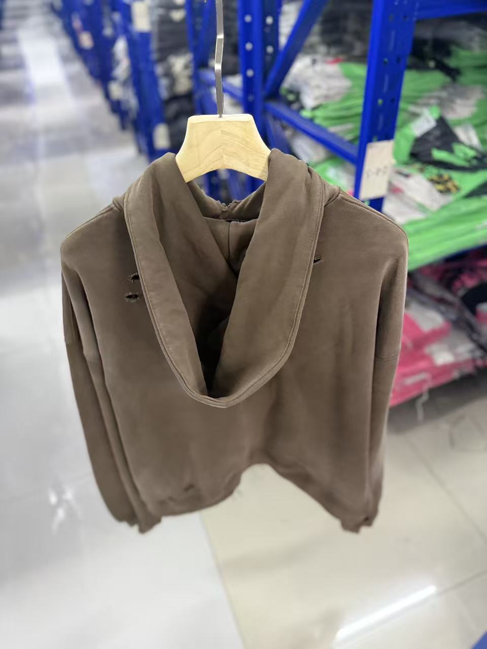 Play Hollywood Vintage‑Wash Brown Cropped Oversized Hoodie