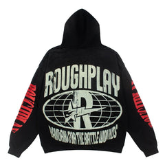 Roughplay Black Vintage Washed Oversized Hoodie
