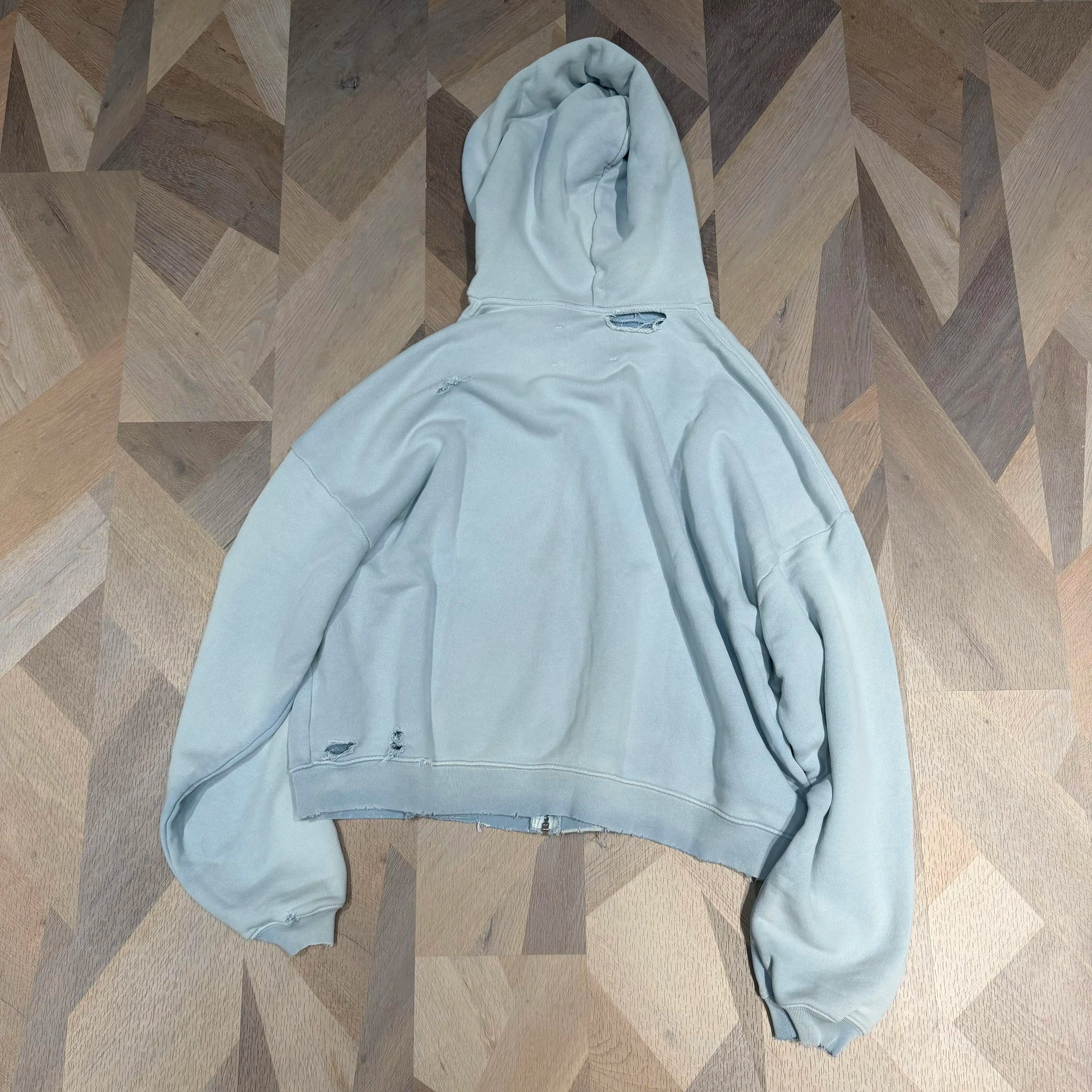 Play Hollywood Vintage‑Wash Baby‑Blue Full‑Zip Hoodie