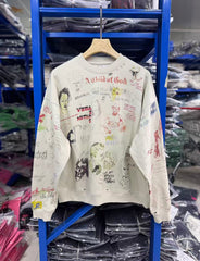 Play Hollywood Vintage‑Wash Cream Cropped Oversized Hoodie（副本）